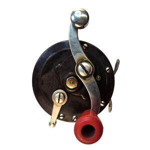 Vintage Penn No. 78 Fishing Reel Bakelite Lever Drag Made in USA Red Handle
